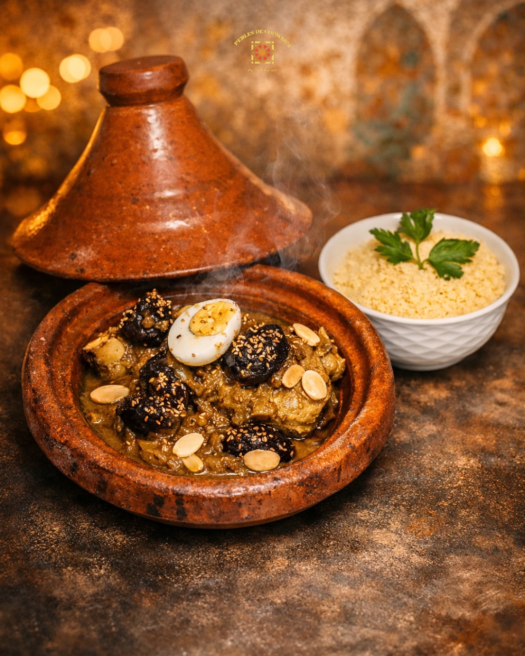 Tajine d’agneau Perles de Couscous
